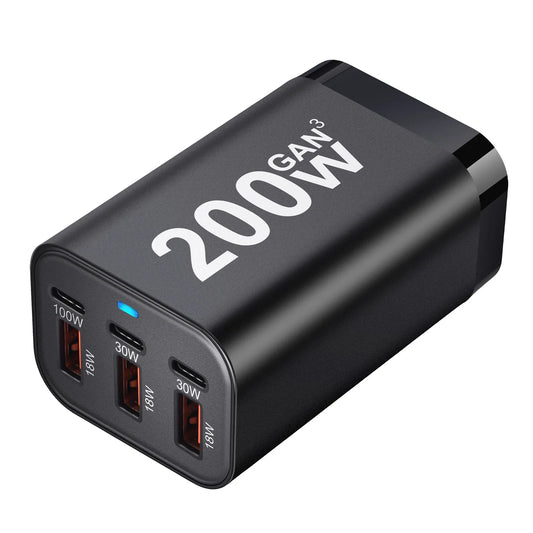 Purilite Select 200W 6-Port GaN USB-C Fast Charger