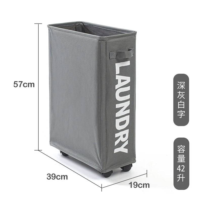 Purilite Select Foldable Laundry & Yoga Storage Basket with Wheels