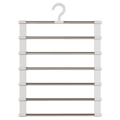 Purilite Select Multi-Layer Pants Hanger Space Saving Closet Organizer Foldable Trousers Rack with Non Slip Clips for Wardrobe Storage