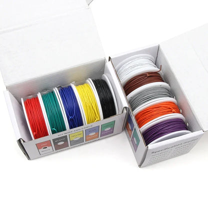 Purilite Select UL1007 PVC Insulated Stranded Wire Kit 30AWG / 28AWG / 26AWG / 24AWG / 22AWG / 20AWG / 18AWG / 16AWG 5-Color Electrical Hook-Up Cable Set