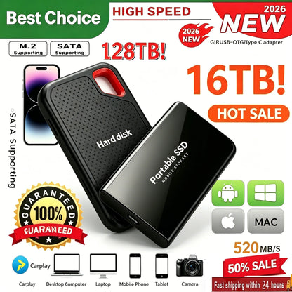 Purilite Select Portable External SSD USB 3.2 High-Speed Storage Drive for Laptop, PC, Mac & Mobile Devices