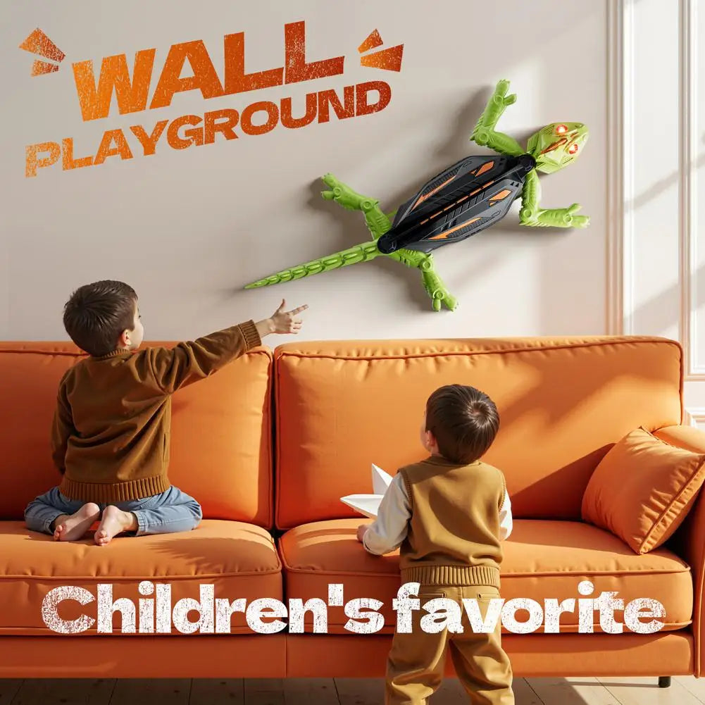 Purilite Select Wall Climbing RC Gecko Toy | Remote Control Crawling Lizard with LED Eyes for Kids