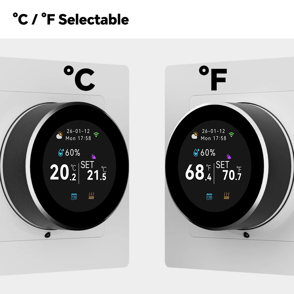 WiFi Smart Knob Thermostat For Water Gas Boiler Electric Heating Temperature Controller Works With Tuya Alexa Google Home