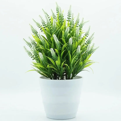 Purilite Select Artificial Lavender Potted Plant – Realistic Faux Lavender Bonsai for Home Office Desk Décor, Indoor Decorative Flower Arrangement - PuriLite
