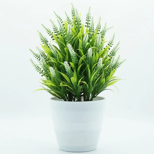 Purilite Select Artificial Lavender Potted Plant – Realistic Faux Lavender Bonsai for Home Office Desk Décor, Indoor Decorative Flower Arrangement - PuriLite