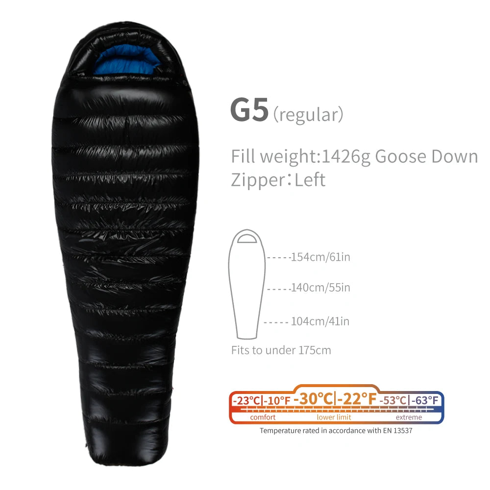 Purilite Select Lightweight Goose Down Sleeping Bag | 800FP Backpacking Winter Camping Mummy Sleeping Bag