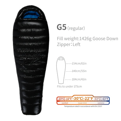 Purilite Select Lightweight Goose Down Sleeping Bag | 800FP Backpacking Winter Camping Mummy Sleeping Bag
