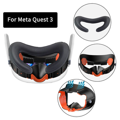 Purilite Select Adjustable VR Facial Interface & Face Pad Cushion – PU Leather Foam Replacement Bracket for Quest 3 Headset – Comfortable Fit & Sweat-Resistant Design