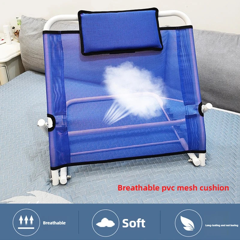 Purilite Select Adjustable Elderly Care Bed Backrest – Foldable Iron Support Frame with 5-Level Recline, PU Foam Cushion for Paralysis & Disabled Care - PuriLite