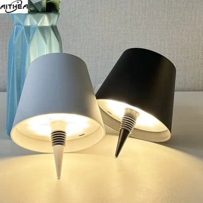 AITHEA Wireless LED Wine Bottle Light Rechargeable Vases Table Lamp Touch Switch Night Light for Cafe Bar Club Restaurant Decor