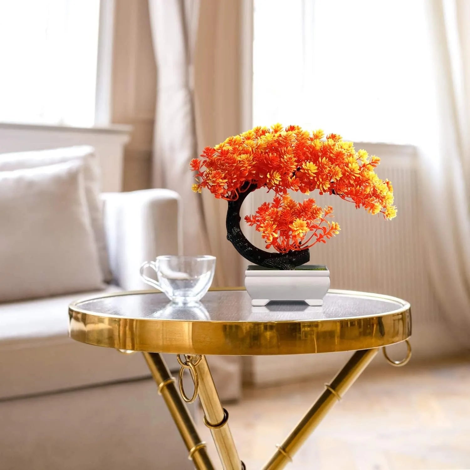 1Pcs Green Artificial Plants Bonsai Plastic Tree Fake Flower for Home Bedroom Decor Table Garden Decoration Outdoor Ornament - PuriLite