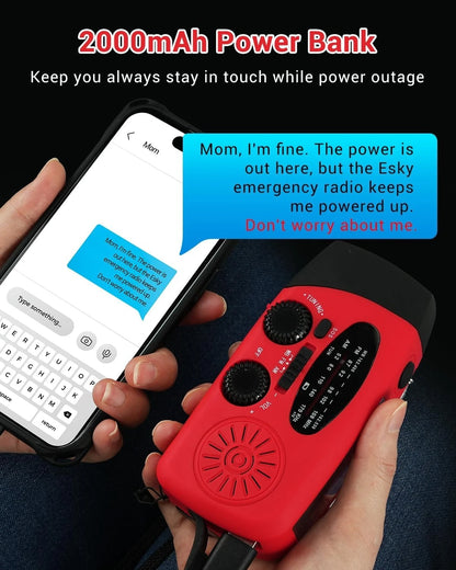 Purilite Select Portable Multifunctional Hand Crank Dynamo Solar Powered Weather Radio
