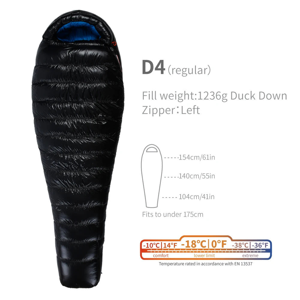Purilite Select Ultralight Duck Down Sleeping Bag | 3-Season Backpacking, Hiking & Camping Mummy Sleeping Bag