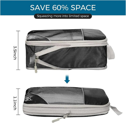 Purilite Select 6-Piece Travel Packing Cubes Set with Shoe Bag, Lightweight Luggage Organizer Bags for Suitcase, Wardrobe & Travel Storage