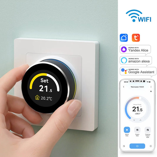 Purilite Select Smart WiFi Knob Thermostat Temperature Controller for Electric Floor Heating Water Heating and Gas Boiler Systems