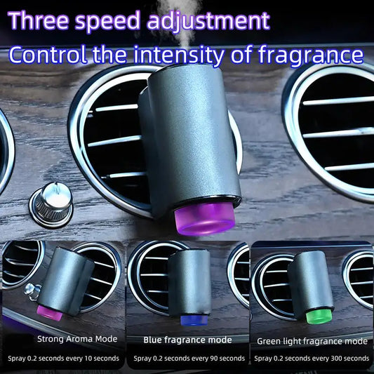 Smart Car Air Freshener 3 Mode Adjustable Auto Aroma Diffusion Aluminum Alloy Design for Home Office Car Interior Pet Area - PuriLite