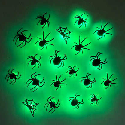 Purilite Select 3D Halloween Bat & Spider Night Light – Purple/Green LED Wall Stickers | Self-Adhesive Spooky Décor for Halloween Party & Home Decoration