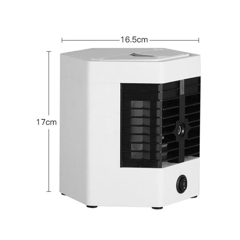 Purilite Select™ USB Mini Air Conditioner Cooler Fan – 2-Gear Cooling, Humidifier &amp; Atomizer
