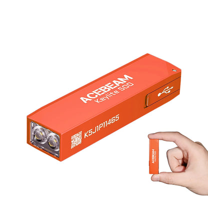 ACEBEAM Keychain Flashlight Keylite 500 EDC Rechargeable Flashlights With Self Defense Strobe Mode Dual LED Light Camping Work