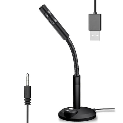 Purilite Select | USB Desktop Microphone | 3.5mm + USB Omnidirectional PC Mic | Gooseneck Condenser Mic for Gaming, Recording, Chatting & Meetings