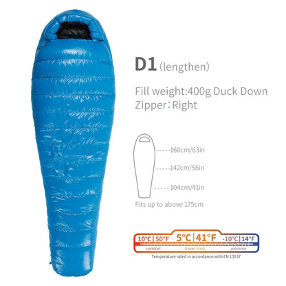 Purilite Select Ultralight Duck Down Sleeping Bag | 3-Season Backpacking, Hiking & Camping Mummy Sleeping Bag