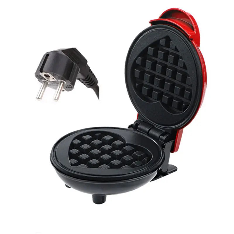 Purilite Select Mini Electric Waffle Maker 220V EU Plug – Heart Shaped Non-Stick Waffle Iron, Compact Breakfast Maker 400W - PuriLite