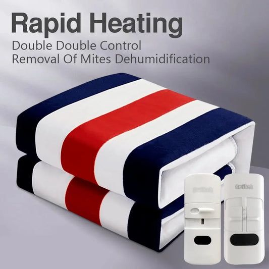 Purilite Select Electric Blanket – Striped Print Heated Blanket with Constant Temperature Control