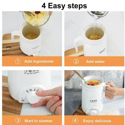 110V Health Cup Office Ceramic Soup Porridge Health Kettle Tea Maker With Temperature Adjust Portable Electric Stew Cup 500ml - PuriLite