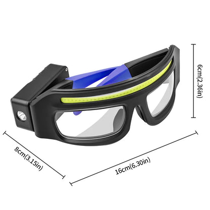 New XTE multifunctional glasses light with Type-C charging, warning headlamp, compact and portable, touch-sensitive headlamp