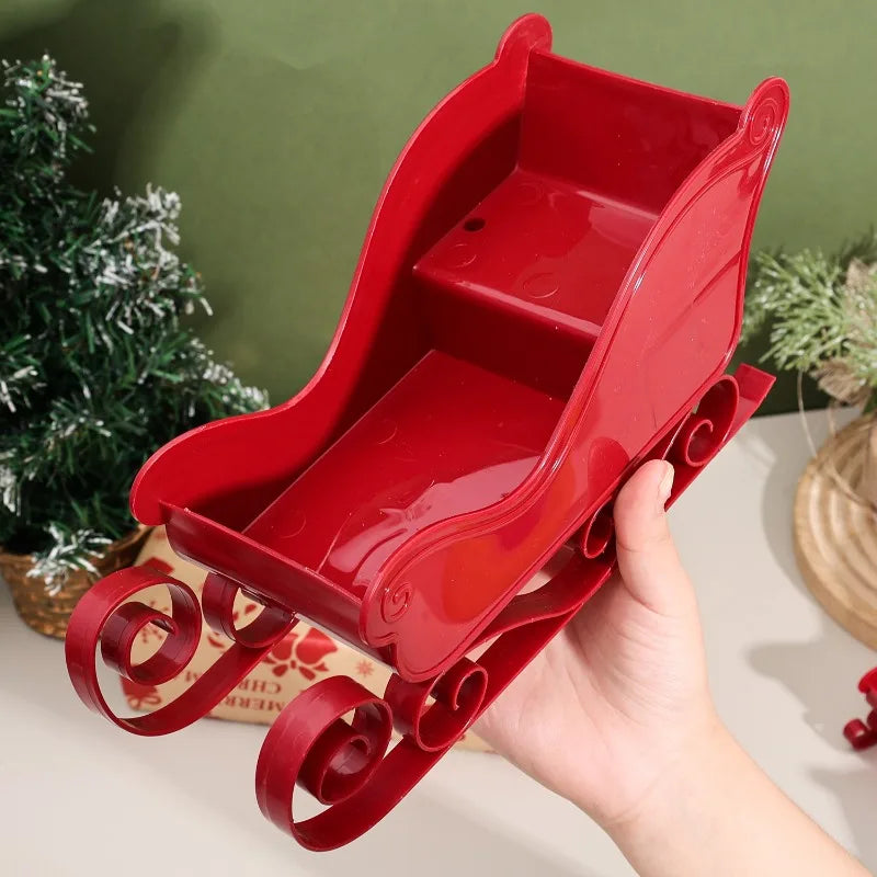 Purilite Select Christmas Sleigh Décor – Classic Red Miniature Sled Ornament | Elegant Xmas Tree Hanging Decoration & Holiday Home Display Gift