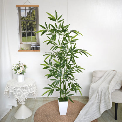 160/180CM Artificial Bamboo Potted Plant, Faux Greenery for Modern  Style Living Room Window Landscape 、Outdoor Decor - PuriLite