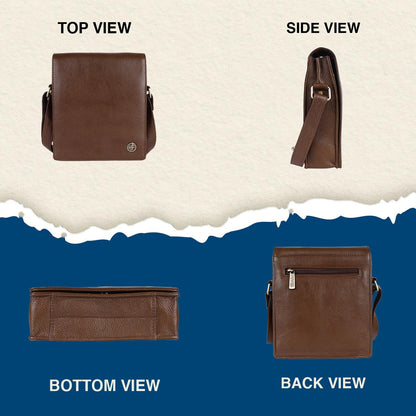 Hammonds SB1159 Premium Cow Leather Men’s Sling Bag | Genuine Cow Leather Crossbody Bag | Stylish & Durable Messenger Bag | Travel & Everyday Use - PuriLite