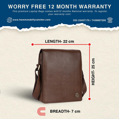 Hammonds SB1159 Premium Cow Leather Men’s Sling Bag | Genuine Cow Leather Crossbody Bag | Stylish & Durable Messenger Bag | Travel & Everyday Use - PuriLite