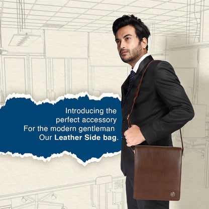 Hammonds SB1159 Premium Cow Leather Men’s Sling Bag | Genuine Cow Leather Crossbody Bag | Stylish & Durable Messenger Bag | Travel & Everyday Use - PuriLite