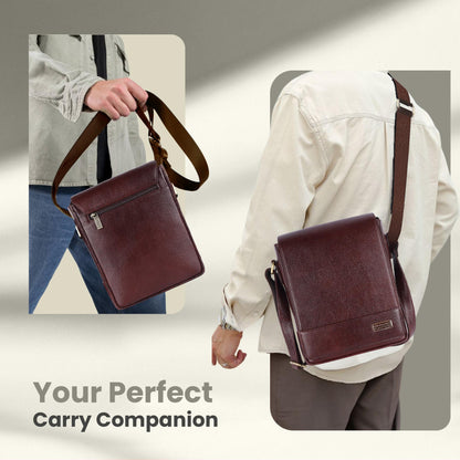 Hammonds SB1160 Premium Cow Leather Men’s Sling Bag | Genuine Cow Leather Crossbody Bag | Stylish & Durable Messenger Bag | Travel & Everyday Use - PuriLite