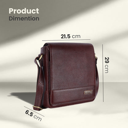 Hammonds SB1160 Premium Cow Leather Men’s Sling Bag | Genuine Cow Leather Crossbody Bag | Stylish & Durable Messenger Bag | Travel & Everyday Use - PuriLite