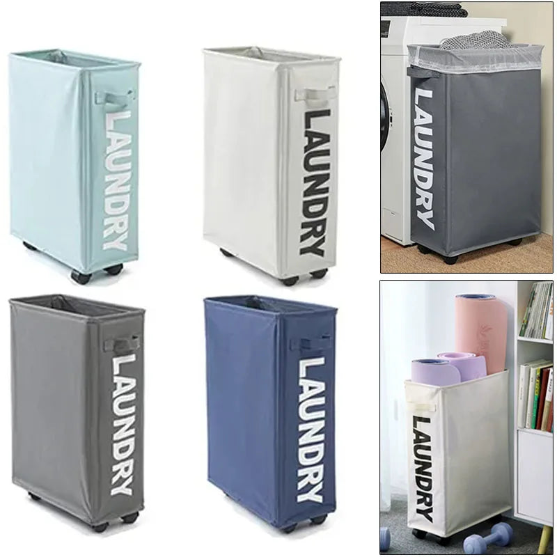 Purilite Select Foldable Laundry & Yoga Storage Basket with Wheels