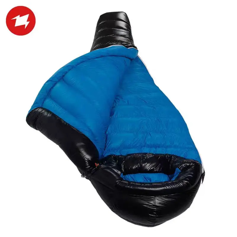 Purilite Select Lightweight Duck Down Sleeping Bag | Cold Weather Backpacking & Camping Mummy Sleeping Bag