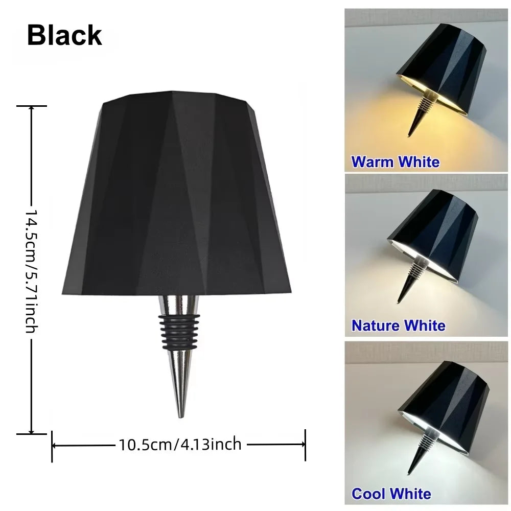 AITHEA Wireless LED Wine Bottle Light Rechargeable Vases Table Lamp Touch Switch Night Light for Cafe Bar Club Restaurant Decor