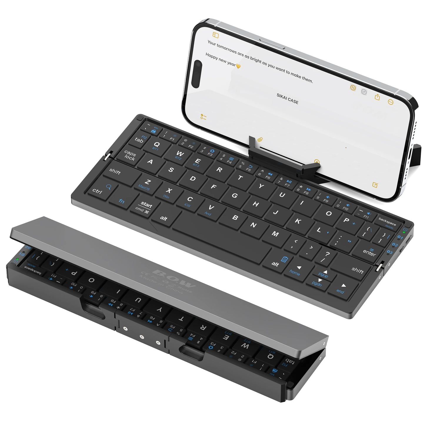 Purilite Select Portable Foldable Bluetooth Keyboard Wireless Mini Keypad with Hidden Stand for Phone Tablet Laptop - PuriLite
