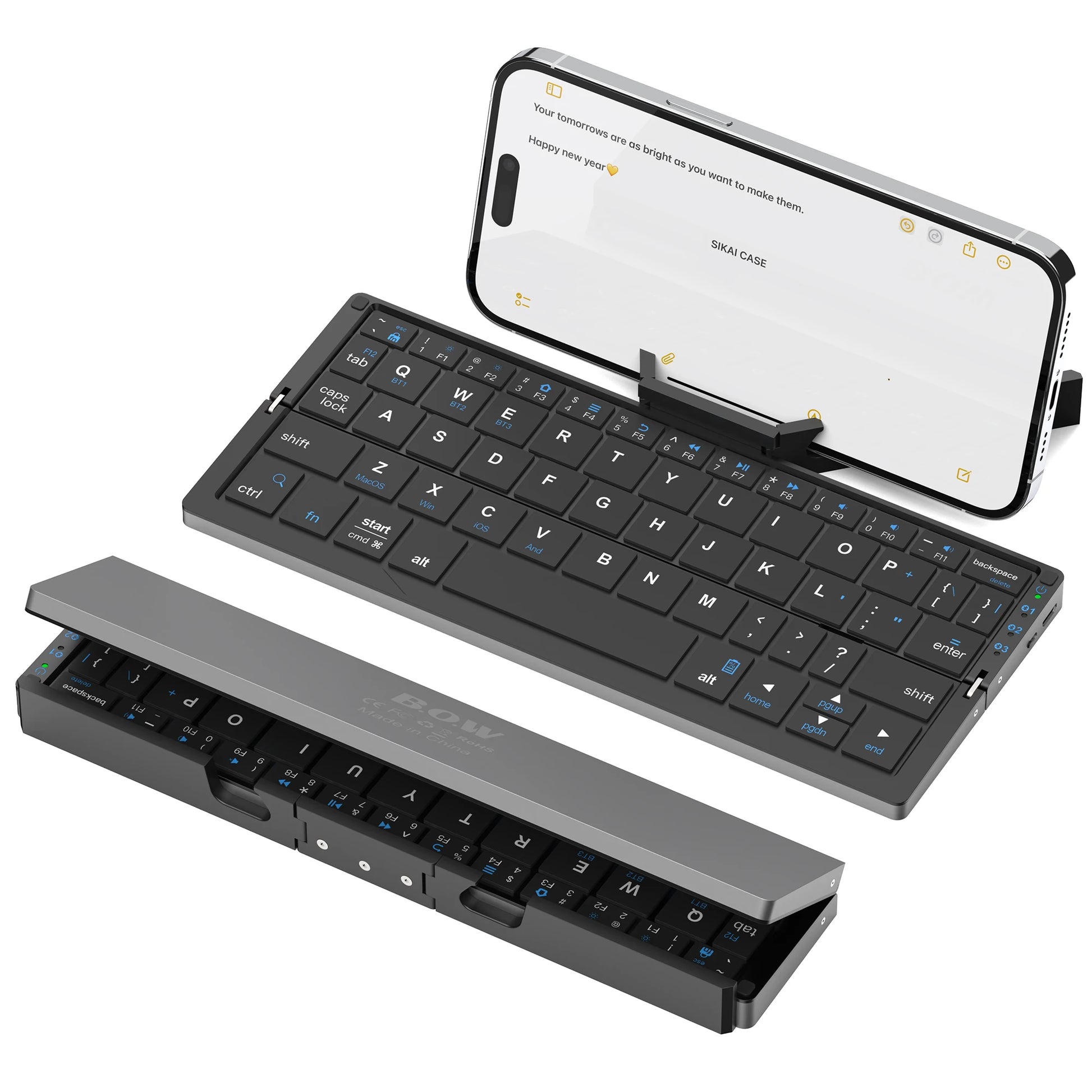 Purilite Select Portable Foldable Bluetooth Keyboard Wireless Mini Keypad with Hidden Stand for Phone Tablet Laptop - PuriLite