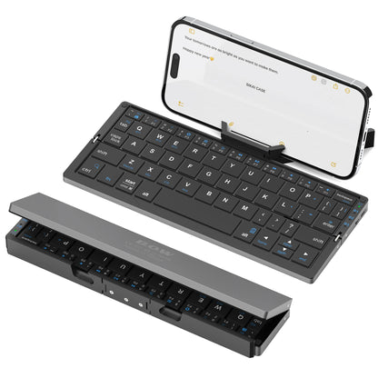Purilite Select Portable Foldable Bluetooth Keyboard Wireless Mini Keypad with Hidden Stand for Phone Tablet Laptop - PuriLite