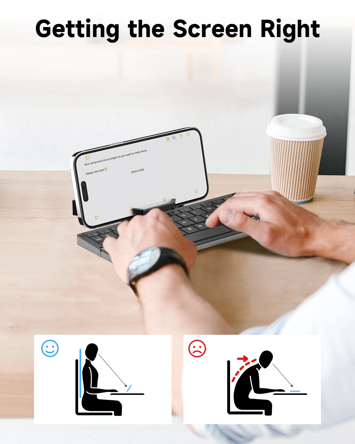 Purilite Select Portable Foldable Bluetooth Keyboard Wireless Mini Keypad with Hidden Stand for Phone Tablet Laptop - PuriLite