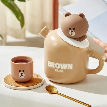 Ceramic Teapots and Cups Tea Set with One Pot and Two Cups Set Kung Fu Tea Set Household Cool Water Pot Tea Cup Combination - PuriLite