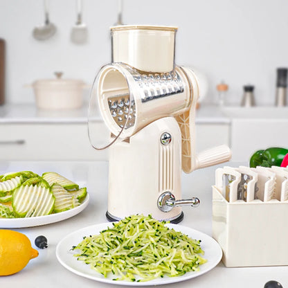 Purilite Select 5-Blade Manual Rotary Vegetable and Fruit Grater Cheese Nut Cutter Multifunctional Kitchen Tool - PuriLite