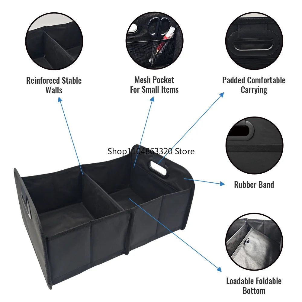 Purilite Select Foldable Car Trunk Organizer | Portable SUV Storage Box, Collapsible Cargo Organizer for Camping, Grocery Storage, Travel & Vehicle Organization