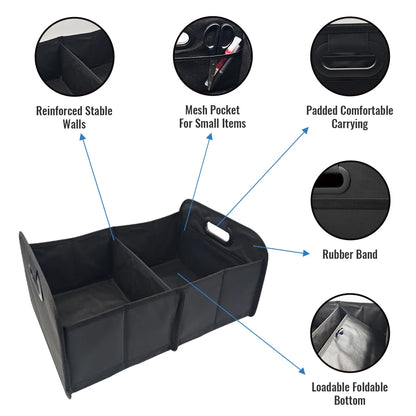 Purilite Select Foldable Car Trunk Organizer Storage Box for SUV, Portable Camping Storage Bin, Multi-Purpose Space Saving Cargo Organizer