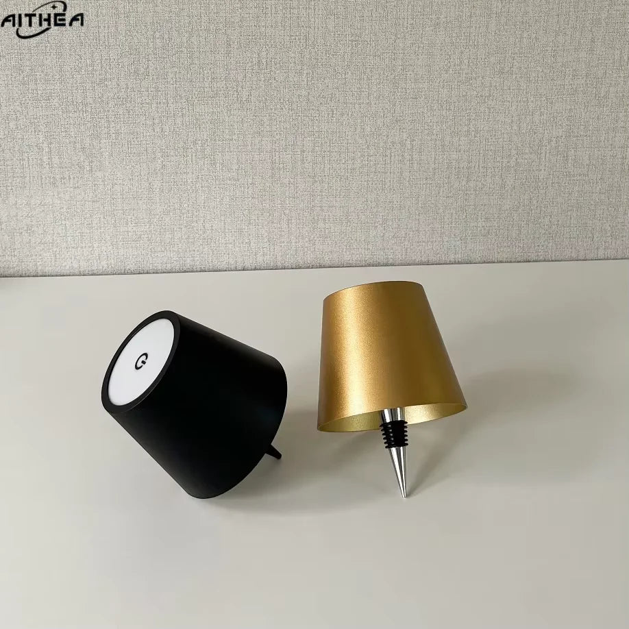 AITHEA Wireless LED Wine Bottle Light Rechargeable Vases Table Lamp Touch Switch Night Light for Cafe Bar Club Restaurant Decor