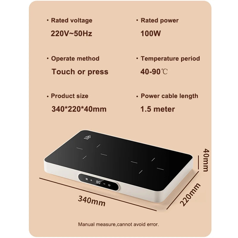 DWMD Electric Meals Insulation Board Heating Pad Milk Thermal Preservation Plate Mat Warmer Intelligent Folding Dishes Hotplate - PuriLite