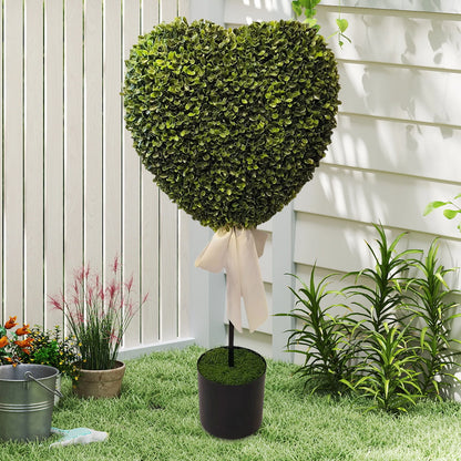 Purilite Select 29 Inch Heart Shaped Faux Boxwood Topiary Tree with Pot – Romantic Artificial Greenery Plant for Wedding, Valentine’s Day, Anniversary and Home Garden Décor - PuriLite
